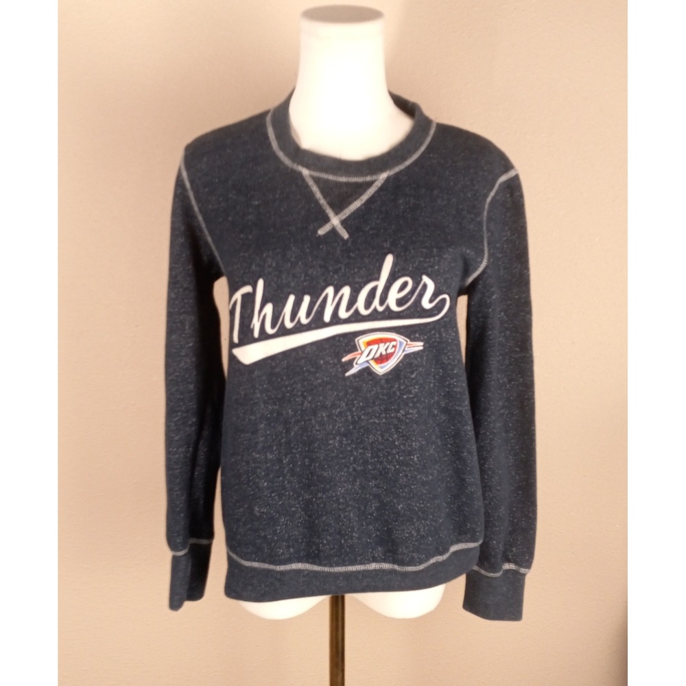 OTS Oklahoma City Thunder Sweatshirt Womens Small Navy Blue OKC NBA Pullover